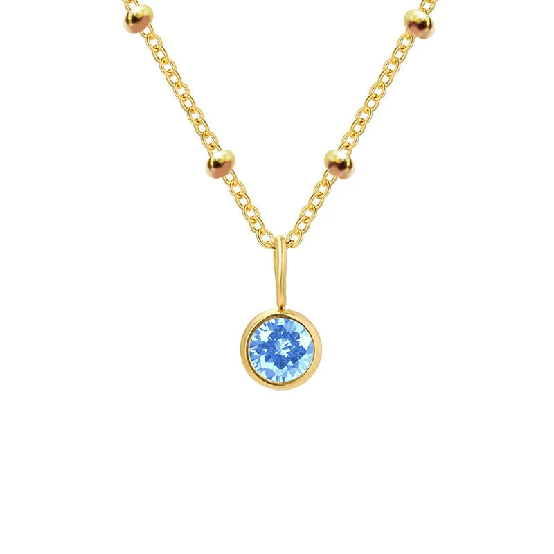 Delicate Birthstone Beaded Necklace