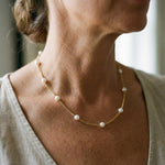 Golden Natural Pearl Necklace