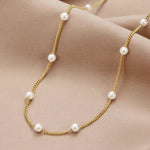 Golden Natural Pearl Necklace