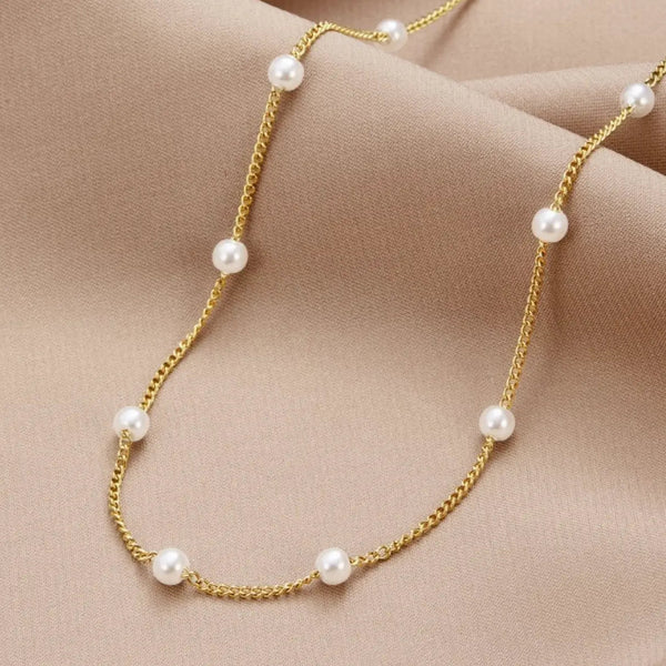 Golden Natural Pearl Necklace
