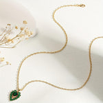 Matylda Emerald Heart Necklace
