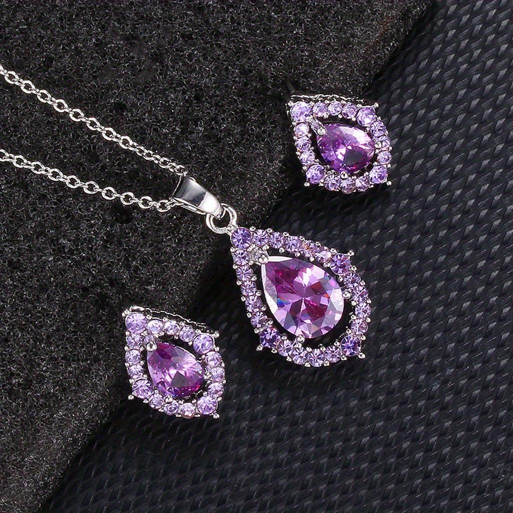 Nadine Amethyst Necklace & Earrings Set