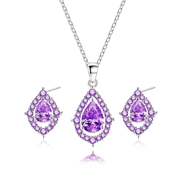 Nadine Amethyst Necklace & Earrings Set