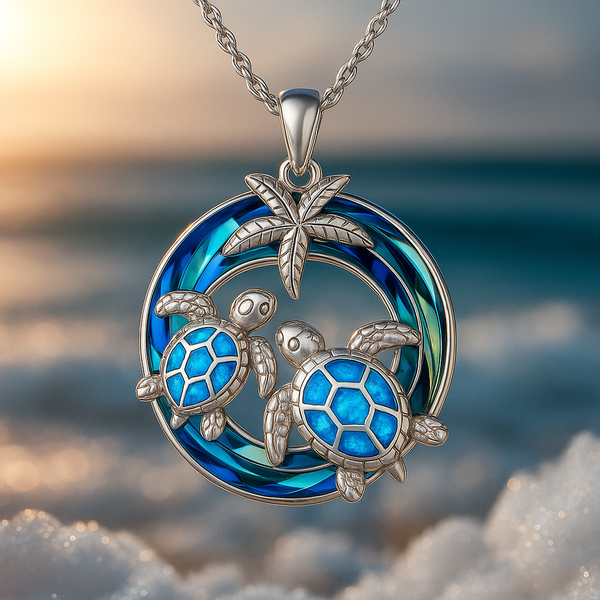 Turtle Circle Opal Necklace
