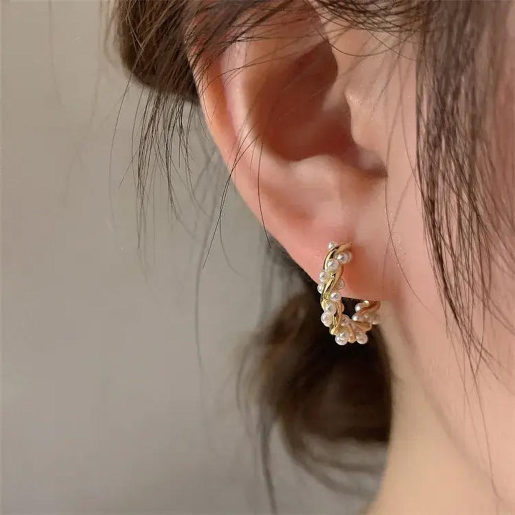 Elegant Round Pearl Earrings