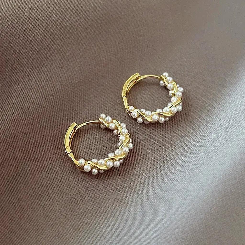 Elegant Round Pearl Earrings