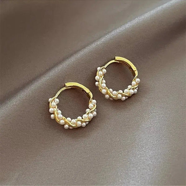 Elegant Round Pearl Earrings