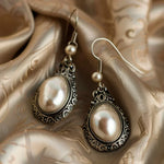 Silver Teardrop Pearl Earrings