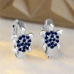Sea Turtle Earrings with Sparkling Zirconia