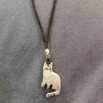 Vintage Cat & Star Pendant Necklace