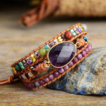 Amethyst & Lepidoliet Bracelet