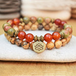 Jasper & Carnelian Mala Beaded Bracelets