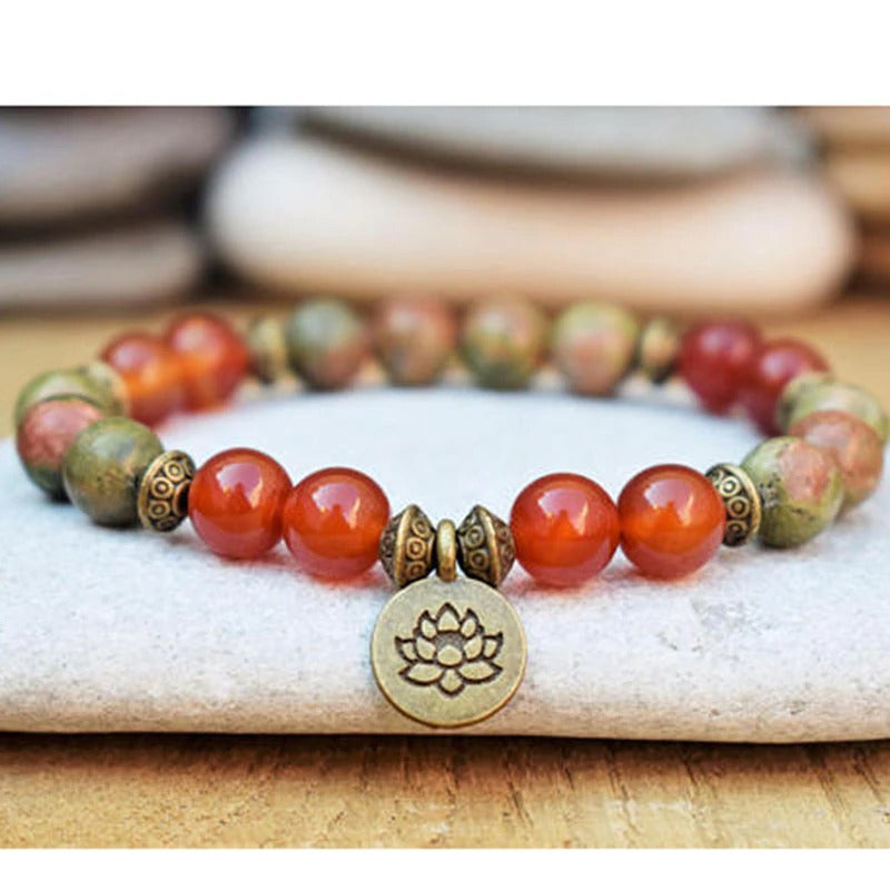 Jasper & Carnelian Mala Beaded Bracelets