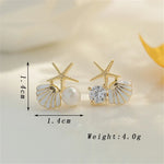 Kust Droom Starfish Pearl Earrings