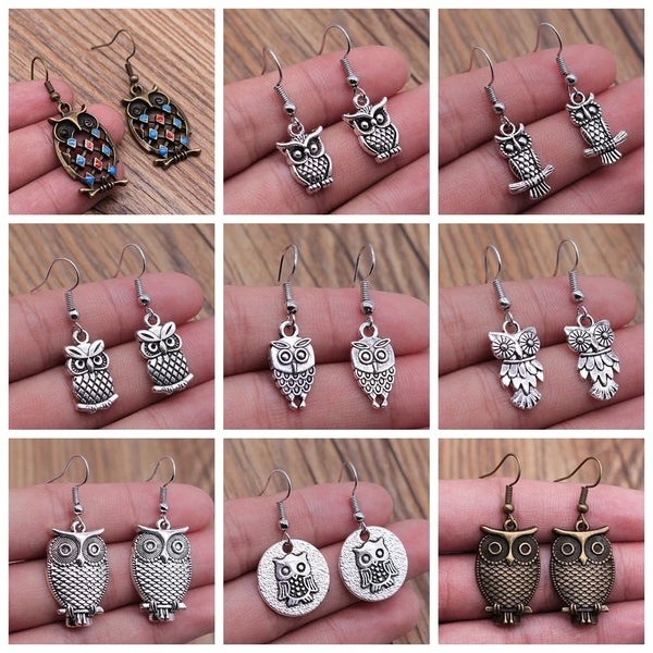 Vintage Owl Bohemian Drop Earrings