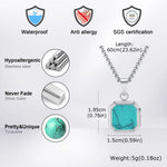 Turquoise Stone Pendant Necklace Set