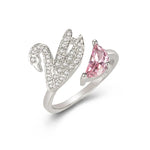 Swan Crystal Ring — Adjustable Rose Gold