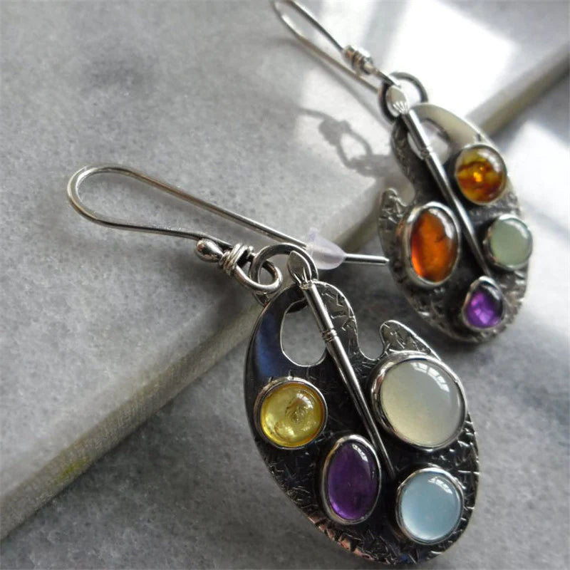Multicolour Stone Drop Earrings