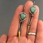 Green Hars Stone Boho Ethnic Earrings