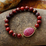 Red Jasper Beaded Bracelet