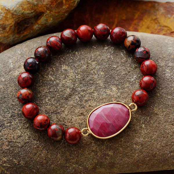Red Jasper Beaded Bracelet