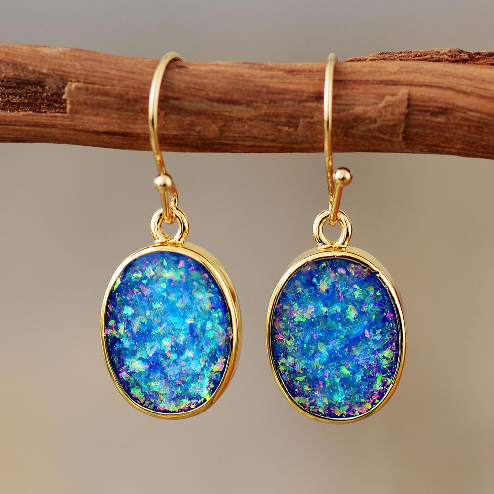 Druzy Opal Drop Earrings