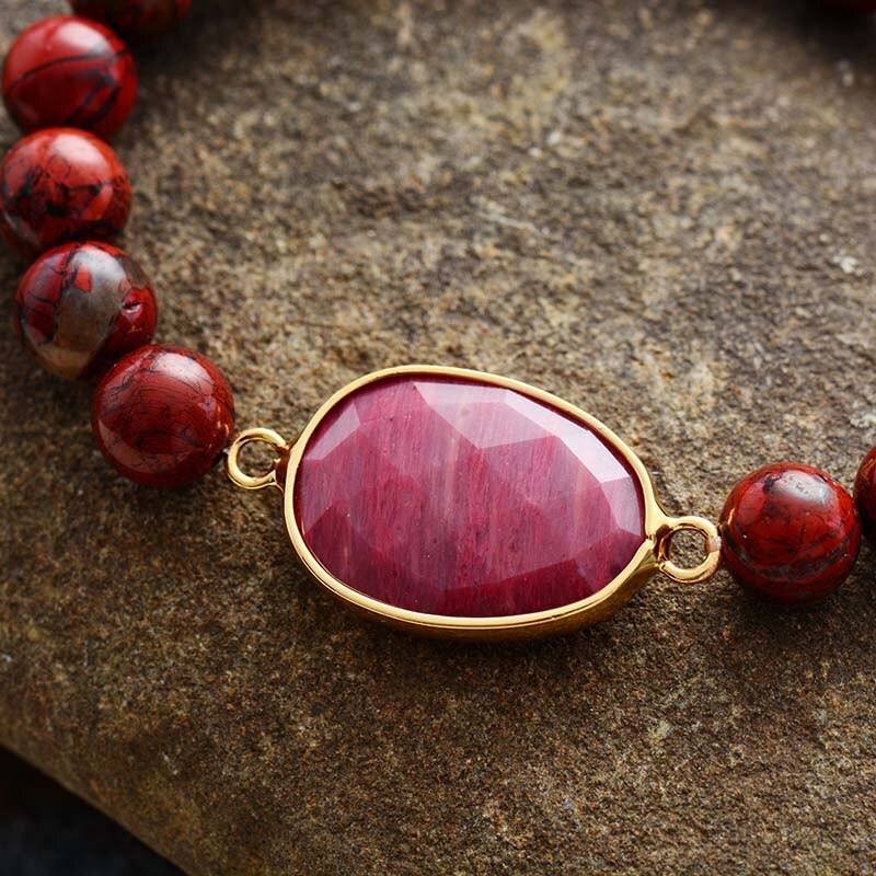 Red Jasper Beaded Bracelet