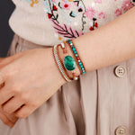 Vibrant Malachite Wrap Bracelet