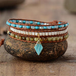 Amazonite Drop Wrap Bracelet