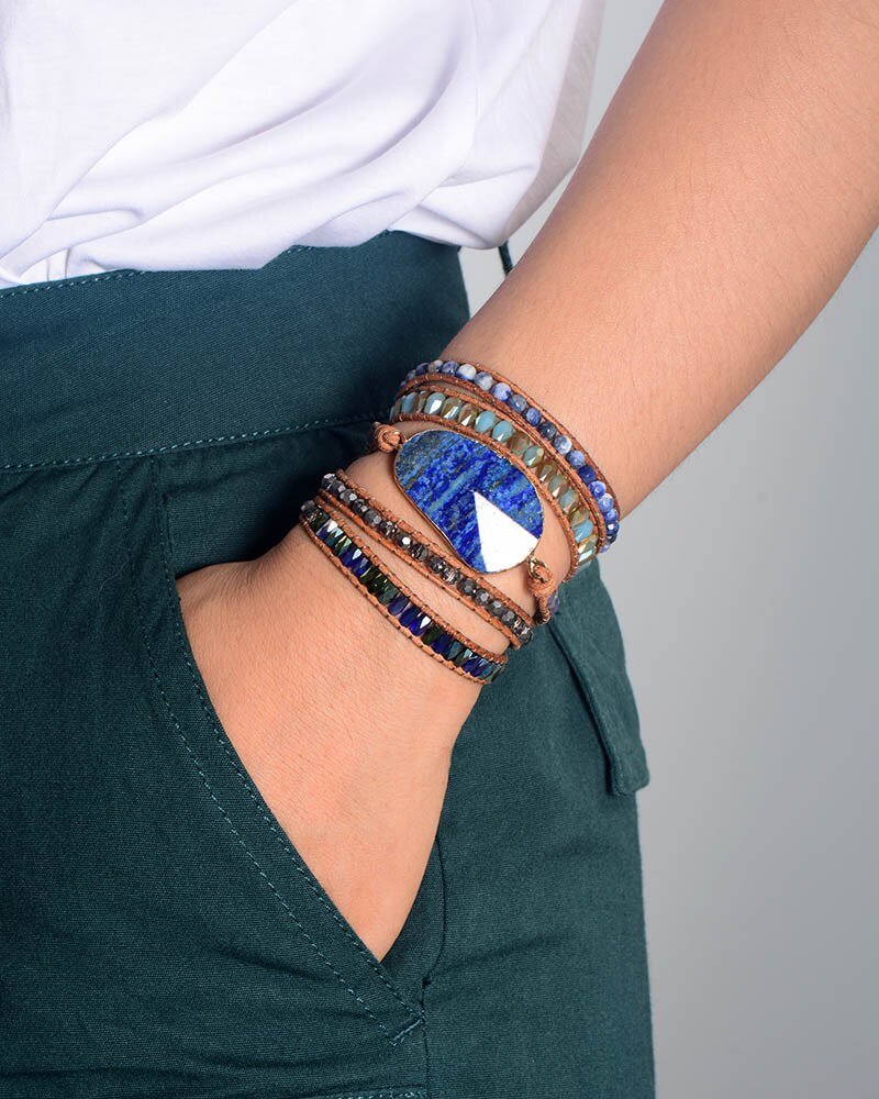Lapis Lazuli Beschermende Wrap Bracelet