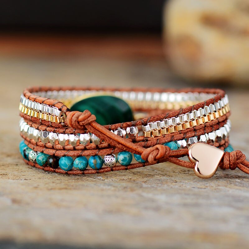 Vibrant Malachite Wrap Bracelet