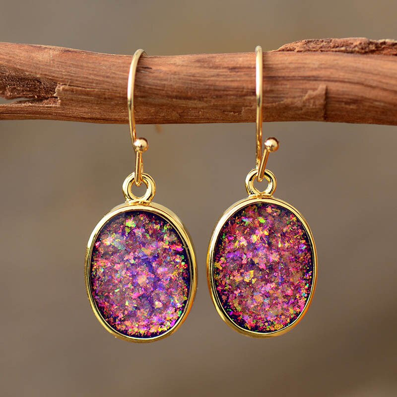 Druzy Opal Drop Earrings