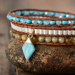 Amazonite Drop Wrap Bracelet