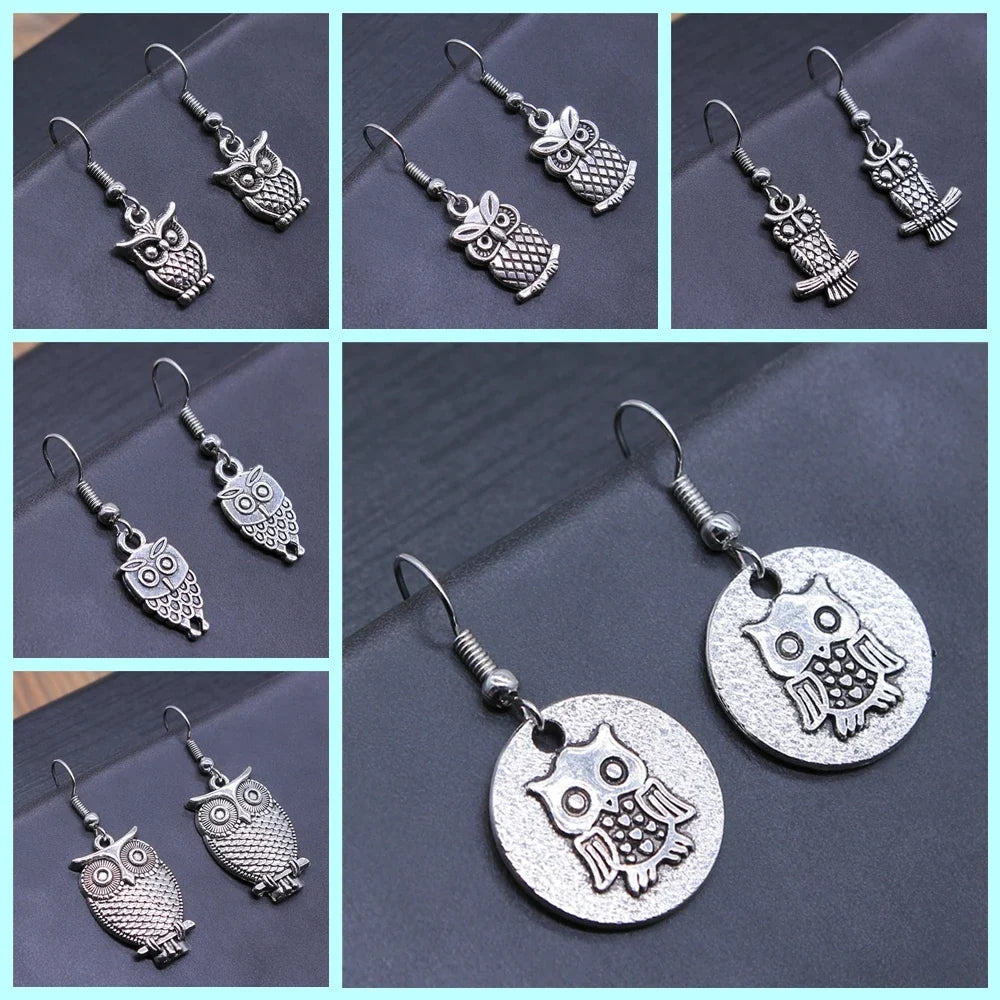 Vintage Owl Bohemian Drop Earrings