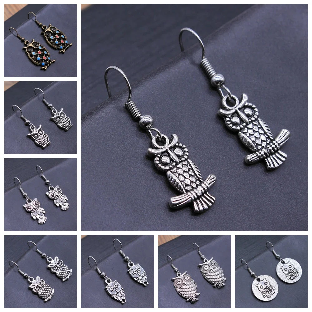 Vintage Owl Bohemian Drop Earrings