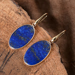 Ovale Lapis Lazuli Drop Earrings