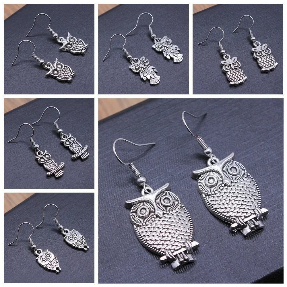 Vintage Owl Bohemian Drop Earrings