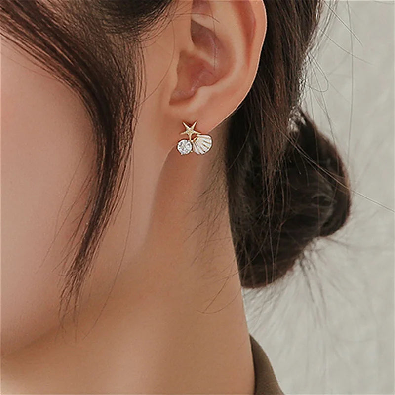 Kust Droom Starfish Pearl Earrings