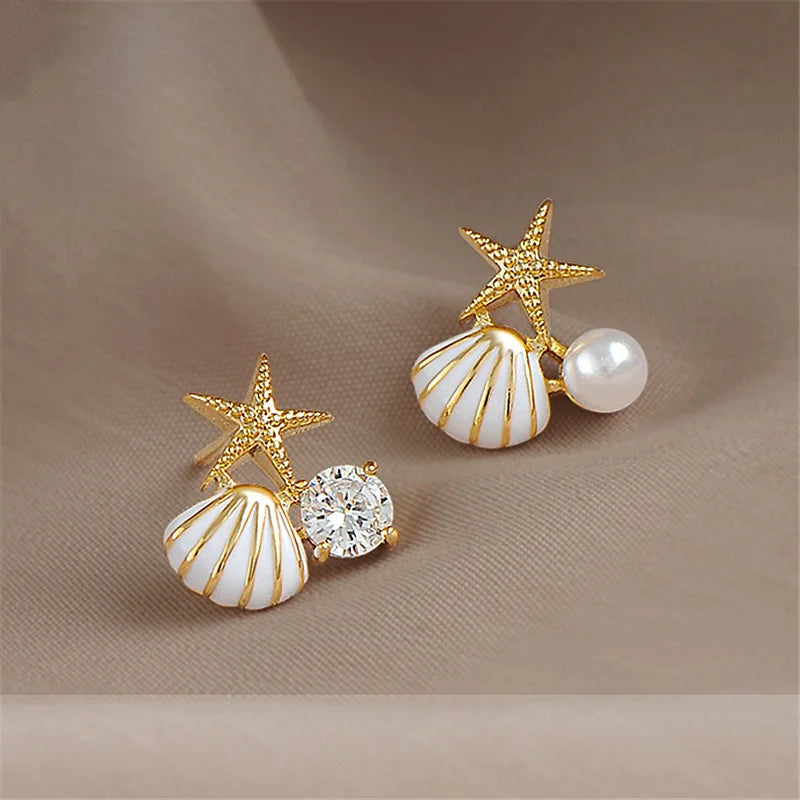 Kust Droom Starfish Pearl Earrings