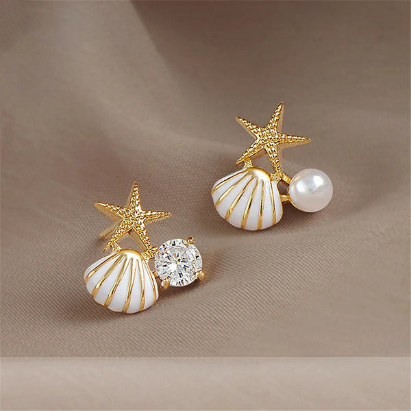 Kust Droom Starfish Pearl Earrings