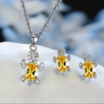 Beautiful Sea Turtle Necklace with Matching Earrings