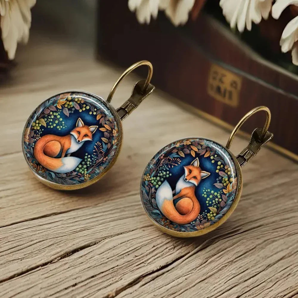 Fantastische Dieren Glass Dome Earrings