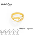 Ocean Wave Ring in Gold
