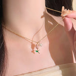 Pink Tulip Tuin Necklace & Earrings Set