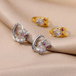 Crystal Dieren Hoop Earrings