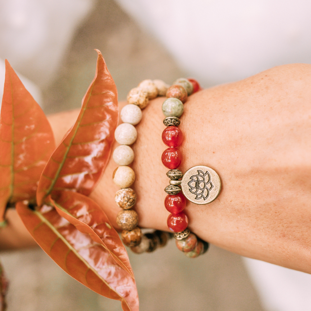 Jasper & Carnelian Mala Beaded Bracelets