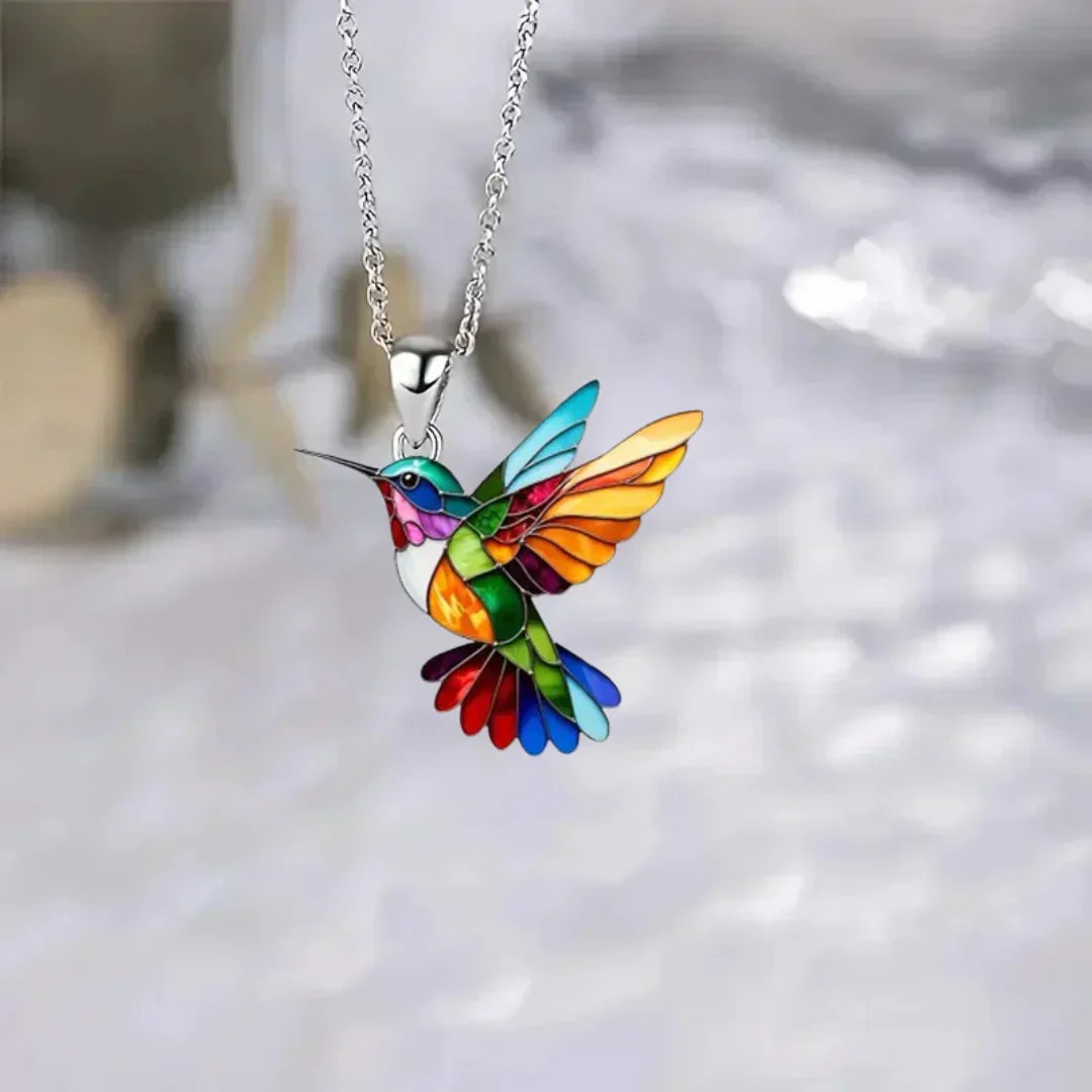 Hummingbird Necklace with Matching Earrings