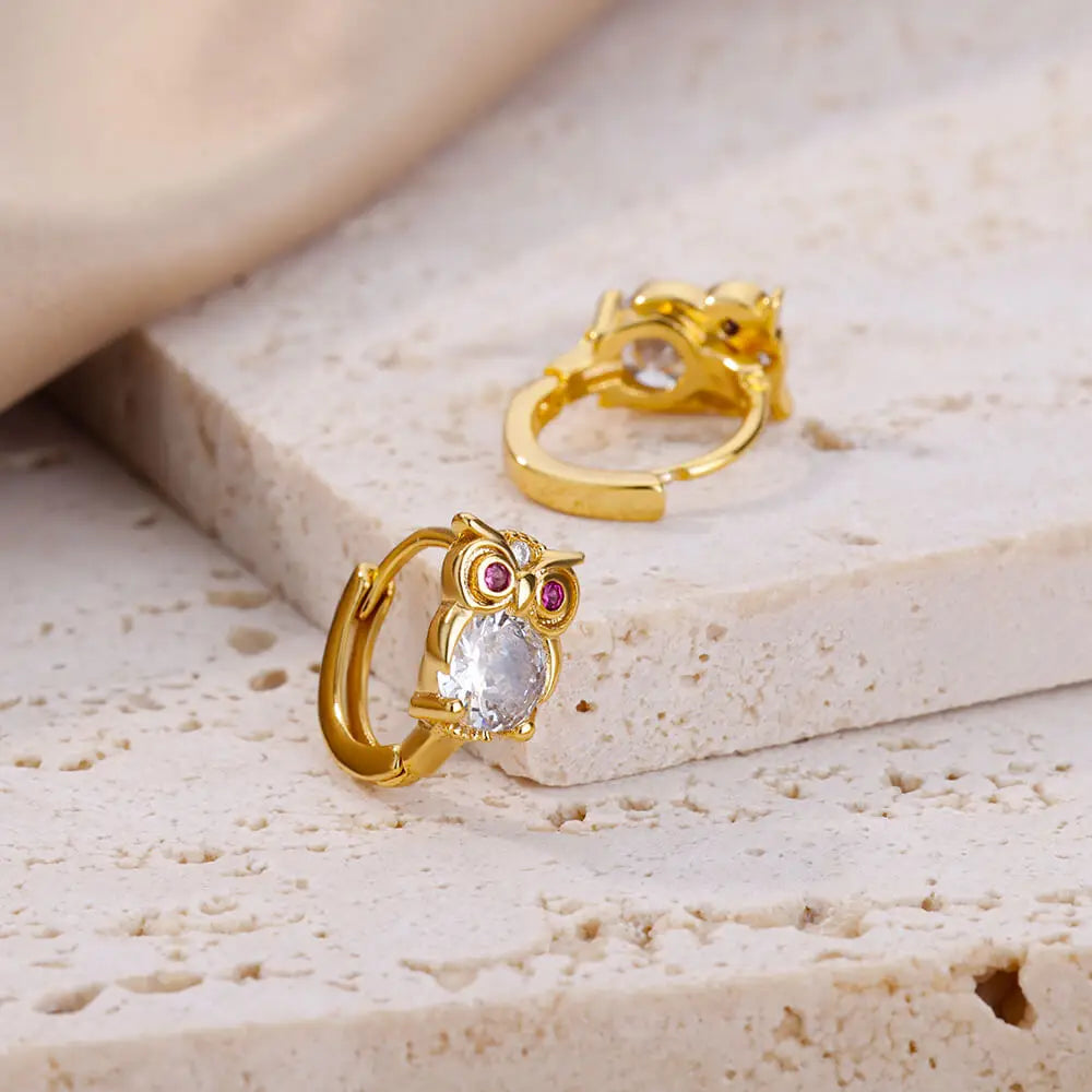 Crystal Dieren Hoop Earrings