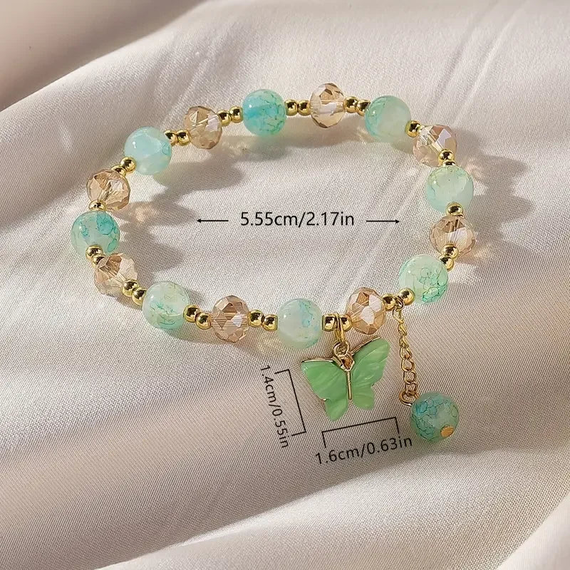 Beautiful Butterfly Beaded Rekarmband