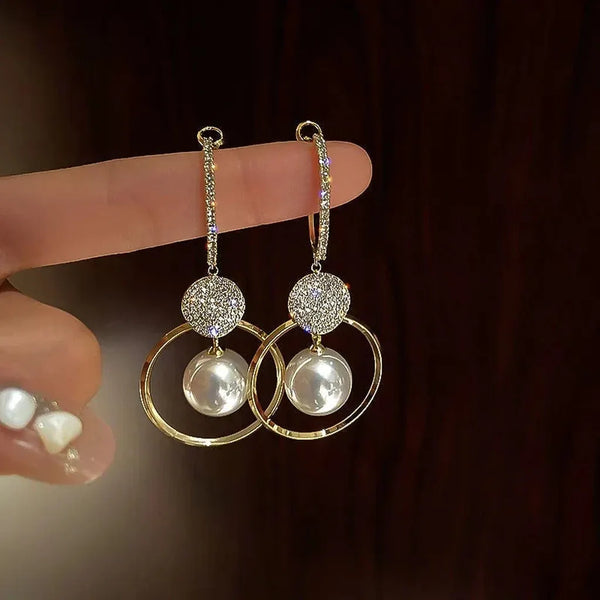 Luxury Cultured Pearl & Zircon Earrings